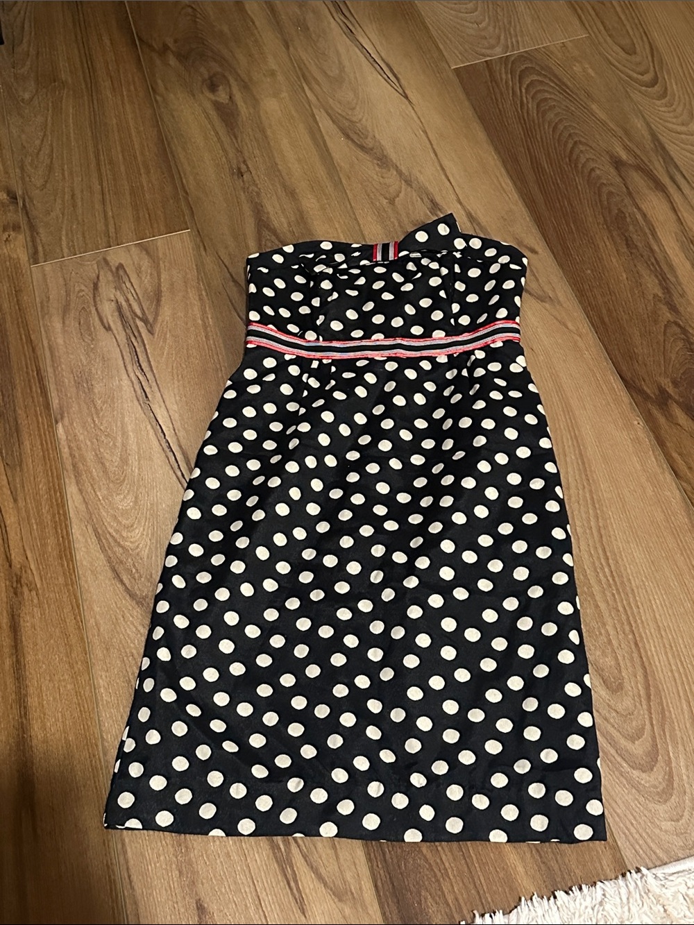 Anthropologie strapless polka dot dress